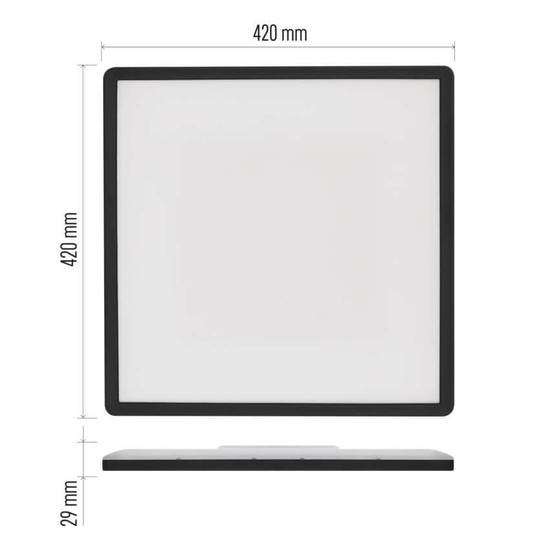 Emos LED Anbauleuchte, Deckenleuchte Flori 22W neutralweiss 4000K Schwarz 42x42cm ZM1407