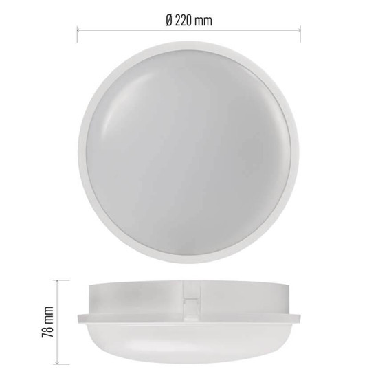 Emos LED Wandleuchte Qari 20W neutralweiss 4000K IP65 Weiß Ø22cm ZM3010