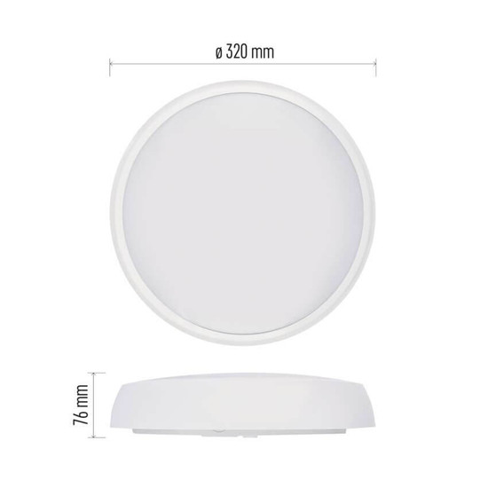 Emos LED Deckenleuchte Fleri 20W einstellbar CCT warm-/neutral-/tageslichtweiss 3000K/4000K/6500K Bewegungsmelder IP65 Weiß Ø30cm ZM3012