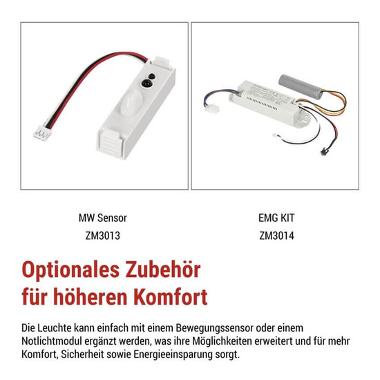 Emos LED Deckenleuchte Fleri 20W einstellbar CCT warm-/neutral-/tageslichtweiss 3000K/4000K/6500K Bewegungsmelder IP65 Weiß Ø30cm ZM3012