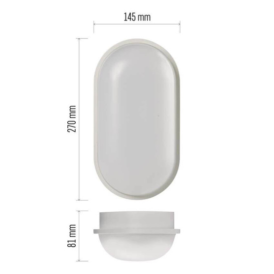 Emos LED Wandleuchte Qari 20W neutralweiss 4000K IP65 Weiß 27x14,5cm ZM3020