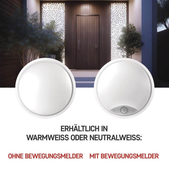 Emos LED Wandleuchte Zuri 14W warmweiss 3000K IP54 Schwarz Weiß Ø21,5cm ZM3130
