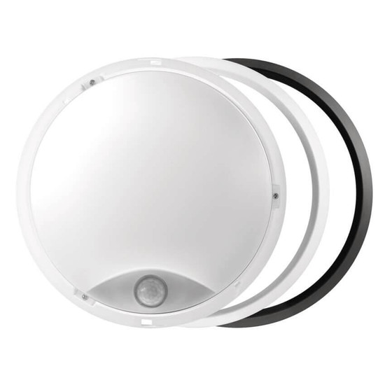 Emos LED Wandleuchte Zuri 14W neutralweiss 4000K Bewegungsmelder IP54 Schwarz Weiß Ø21,5cm ZM3231