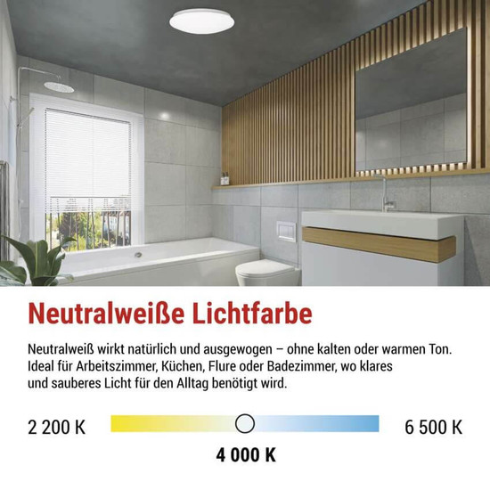 Emos LED Deckenleuchte Tivi 12,5W neutralweiss 4000K Bewegungsmelder IP44 Weiß Stahl Ø38cm ZM3408M