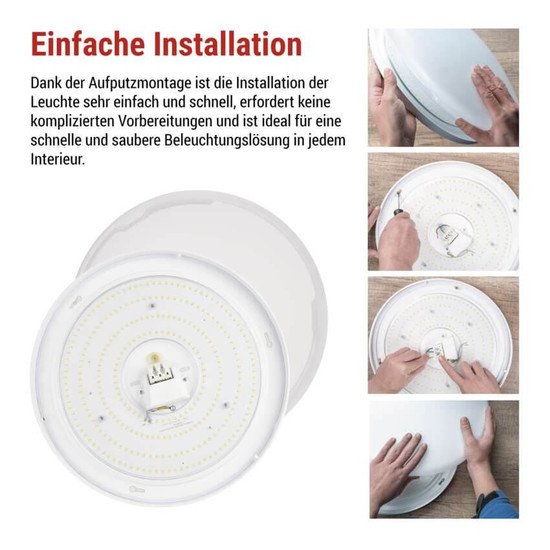 Emos LED Deckenleuchte Tivi 19W neutralweiss 4000K IP44 Weiß Stahl Ø38cm ZM3409