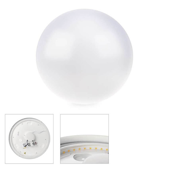 Emos LED Deckenleuchte Cori 18W neutralweiss 4000K Bewegungsmelder IP44 Weiß Stahl Ø36cm ZM3412
