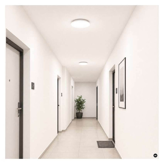 Emos LED Deckenleuchte Dori Evo 24W einstellbar neutralweiss 4000K IP65 Weiß Ø28cm ZM4315