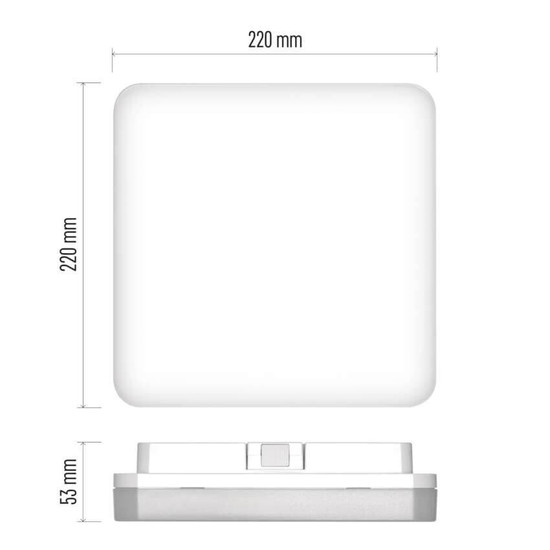 Emos LED Deckenleuchte Tori 15W neutralweiss 4000K IP54 Weiß 22x22cm ZM4323
