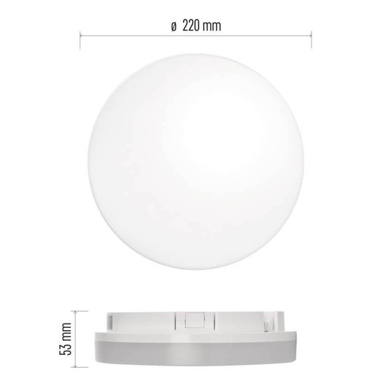 Emos LED Deckenleuchte Tori 15W neutralweiss 4000K Bewegungsmelder IP54 Weiß ZM4328