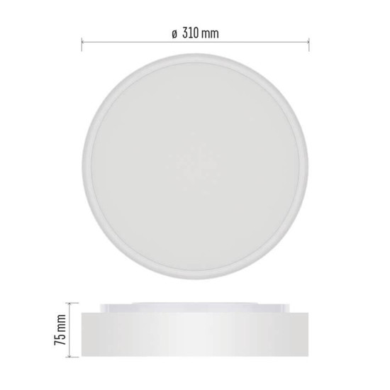 Emos LED Anbauleuchte, Deckenleuchte Rori 17W CCT warm-/neutralweiss 2700K/3500K/4000K Bewegungsmelder Weiß Stahl Ø31cm ZM4400