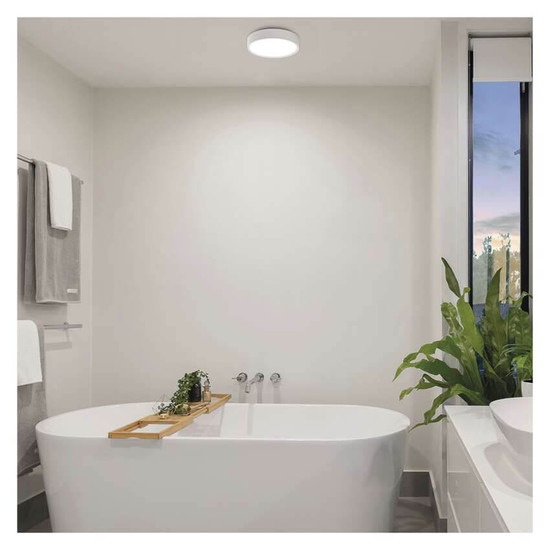Emos LED Anbauleuchte, Deckenleuchte Rori 17W CCT warm-/neutralweiss 2700K/3500K/4000K Bewegungsmelder Weiß Stahl Ø31cm ZM4400