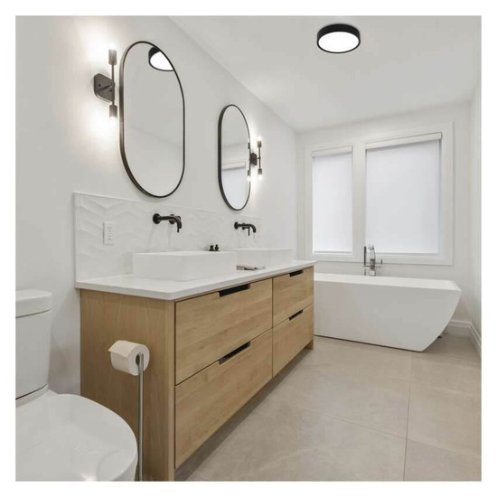 Emos LED Anbauleuchte, Deckenleuchte Rori 17W CCT warm-/neutralweiss 2700K/3500K/4000K Bewegungsmelder Schwarz Stahl Ø31cm ZM4401