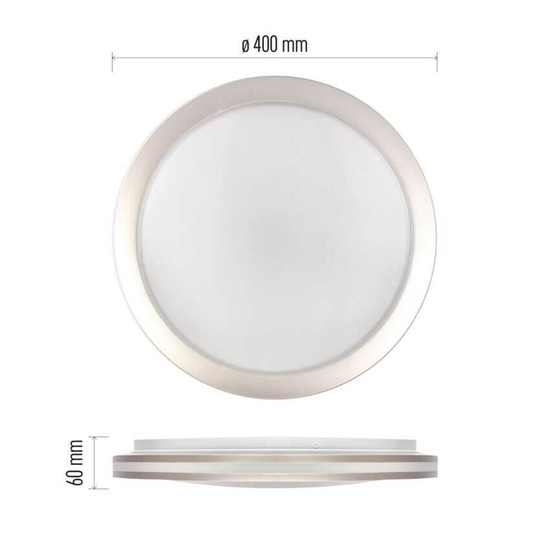 Emos LED Deckenleuchte Sabi 30W CCT warm-/tageslichtweiss 2700K/6500K dimmbar Fernbedienung Weiß Stahl 40cm ZM5111