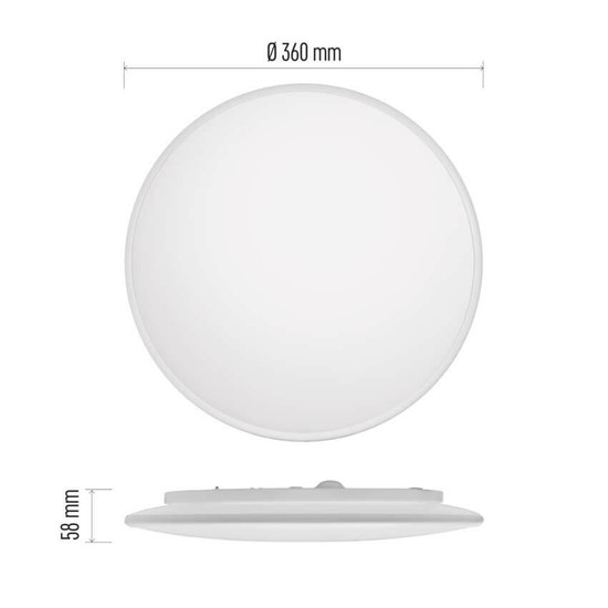 Emos LED Deckenleuchte Alvi 24W CCT warm-/tageslichtweiss 2700K/6500K dimmbar Fernbedienung Weiß Stahl Ø36cm ZM5165