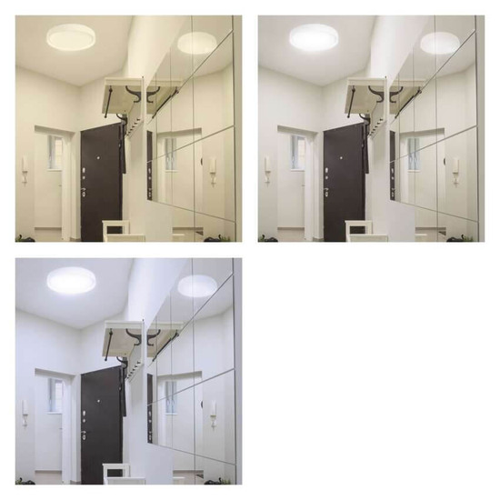 Emos LED Deckenleuchte Ilvi 30W CCT warm-/tageslichtweiss 2700K/6500K dimmbar Fernbedienung Weiß Stahl Ø40cm ZM5168