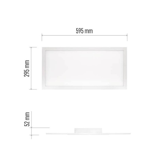 Emos LED Deckenleuchte Rivi 25W CCT warm-/tageslichtweiss 2700K/6000K dimmbar Fernbedienung Weiß Aluminium 29,5x59,5cm ZM5172