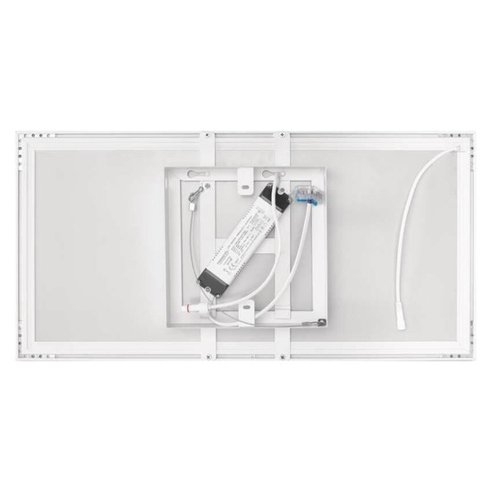 Emos LED Deckenleuchte Rivi 25W CCT warm-/tageslichtweiss 2700K/6000K dimmbar Fernbedienung Weiß Aluminium 29,5x59,5cm ZM5172