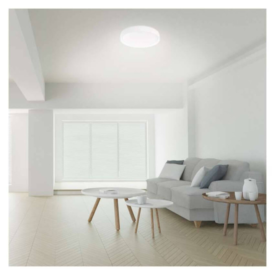 Emos LED Deckenleuchte GoSmart 45W CCT warm-/tageslichtweiss 2700K/6500K dimmbar Fernbedienung WiFi Weiß Stahl Ø50cm ZM5192