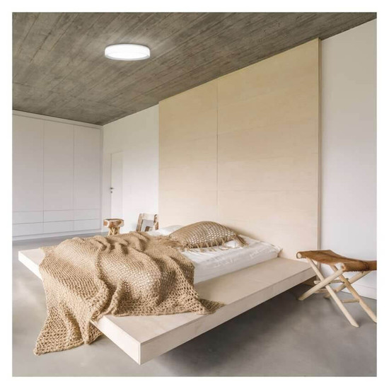 Emos LED Deckenleuchte GoSmart 45W CCT warm-/tageslichtweiss 2700K/6500K dimmbar Fernbedienung WiFi Weiß Stahl Ø50cm ZM5192