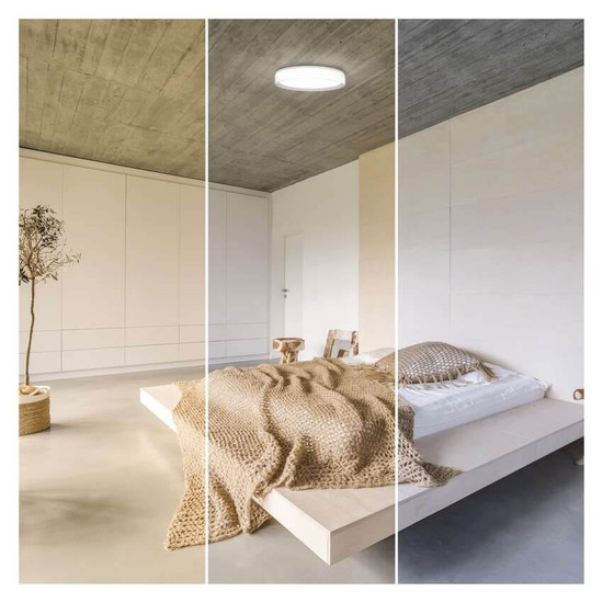 Emos LED Deckenleuchte GoSmart 45W CCT warm-/tageslichtweiss 2700K/6500K dimmbar Fernbedienung WiFi Weiß Stahl Ø50cm ZM5192