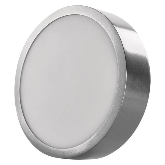 Emos LED Anbauleuchte, Deckenleuchte Nexxo 12,5W CCT warm-/neutralweiss 3000K/3500K/4000K Nickel poliert Stahl Ø17cm ZM5233