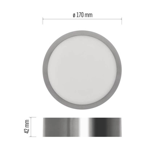 Emos LED Anbauleuchte, Deckenleuchte Nexxo 12,5W CCT warm-/neutralweiss 3000K/3500K/4000K Nickel poliert Stahl Ø17cm ZM5233