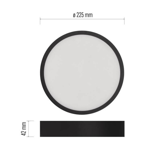 Emos LED Anbauleuchte, Deckenleuchte Nexxo 21W CCT warm-/neutralweiss 3000K/3500K/4000K Schwarz Stahl Ø22,5cm ZM5343