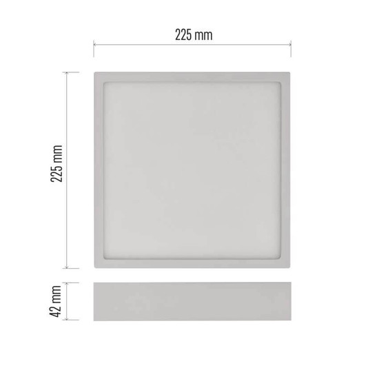 Emos LED Anbauleuchte, Deckenleuchte Nexxo 21W neutralweiss 4000K Weiß Stahl 22,5x22,5cm ZM6145