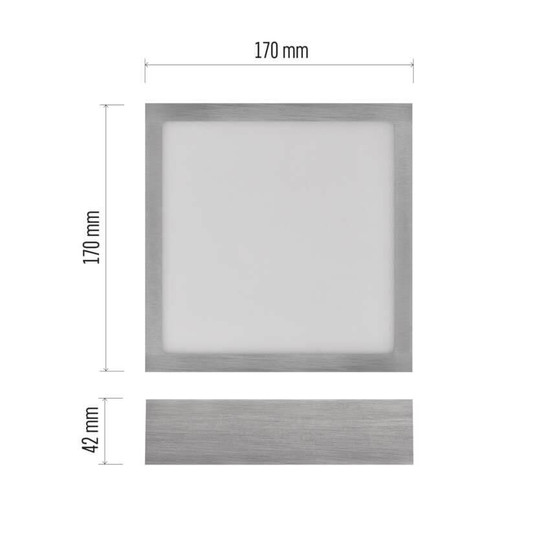 Emos LED Anbauleuchte, Deckenleuchte Nexxo 12,5W CCT warm-/neutralweiss 3000K/3500K/4000K Nickel poliert Stahl 17x17cm ZM6233
