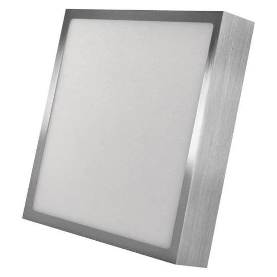Emos LED Anbauleuchte, Deckenleuchte Nexxo 21W CCT warm-/neutralweiss 3000K/3500K/4000K Nickel poliert Stahl 22,5x22,5cm ZM6243