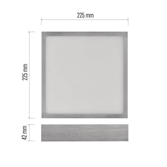 Emos LED Anbauleuchte, Deckenleuchte Nexxo 21W CCT warm-/neutralweiss 3000K/3500K/4000K Nickel poliert Stahl 22,5x22,5cm ZM6243