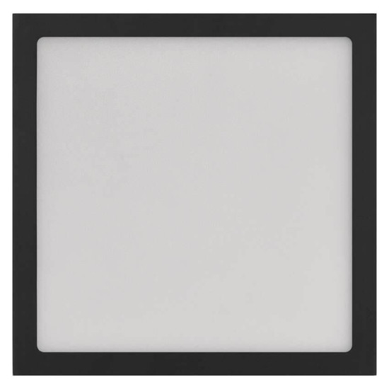 Emos LED Anbauleuchte, Deckenleuchte Nexxo 12,5W CCT warm-/neutralweiss 3000K/3500K/4000K Schwarz Stahl 17x17cm ZM6333