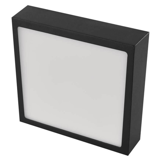 Emos LED Anbauleuchte, Deckenleuchte Nexxo 12,5W CCT warm-/neutralweiss 3000K/3500K/4000K Schwarz Stahl 17x17cm ZM6333