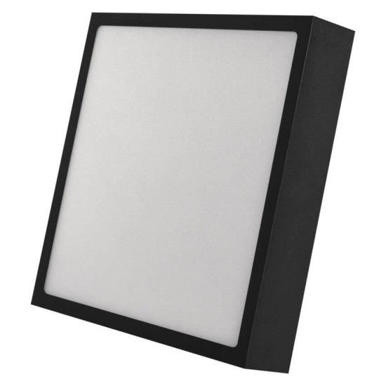 Emos LED Anbauleuchte, Deckenleuchte Nexxo 21W CCT warm-/neutralweiss 3000K/3500K/4000K Schwarz Stahl 22,5x22,5cm ZM6343