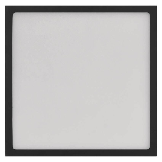 Emos LED Anbauleuchte, Deckenleuchte Nexxo 21W CCT warm-/neutralweiss 3000K/3500K/4000K Schwarz Stahl 22,5x22,5cm ZM6343