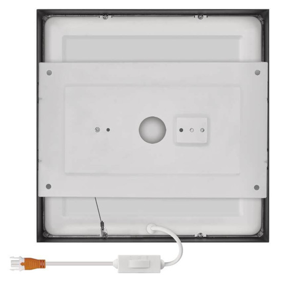 Emos LED Anbauleuchte, Deckenleuchte Nexxo 21W CCT warm-/neutralweiss 3000K/3500K/4000K Schwarz Stahl 22,5x22,5cm ZM6343