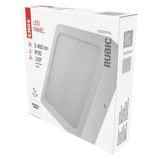 Emos LED Panel Rubic 24W neutralweiss 4000K Weiß 22x22cm ZM6452