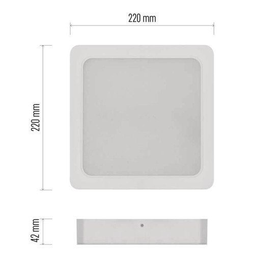 Emos LED Panel Rubic 24W neutralweiss 4000K Weiß 22x22cm ZM6452