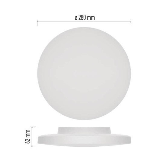 Emos LED Anbauleuchte, Deckenleuchte Dioni 15W CCT warm-/neutral-/tageslichtweiss 3000K/4000K/5700K IP55 Weiß Ø28cm ZM7150