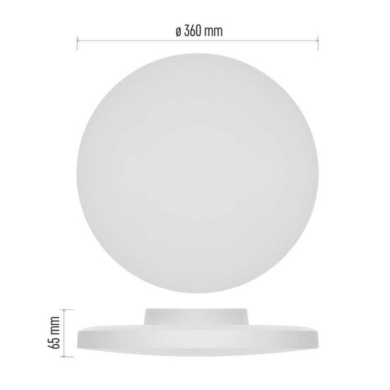 Emos LED Anbauleuchte, Deckenleuchte Dioni 18W CCT warm-/neutral-/tageslichtweiss 3000K/4000K/5700K IP55 Weiß Ø36cm ZM7151