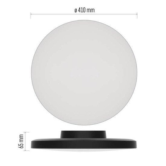 Emos LED Anbauleuchte, Deckenleuchte Dioni 32W CCT warm-/neutral-/tageslichtweiss 3000K/4000K/5700K IP55 Schwarz Ø41cm ZM7155
