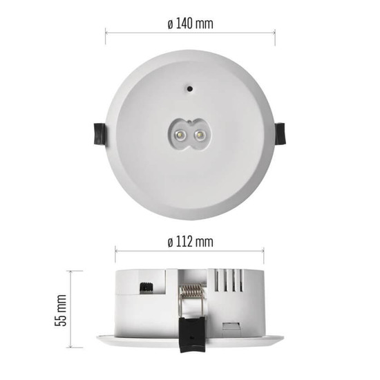Emos LED Notleuchte Orsu 3W tageslichtweiss 6500K Akku Weiß Ø14cm ZN1310