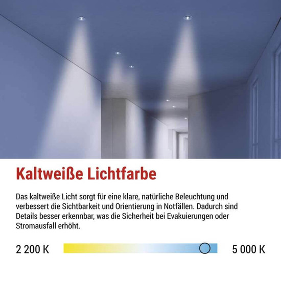 Emos LED Notleuchte Orsu 6W neutralweiss 5000K Akku Weiß Ø14cm ZN1320