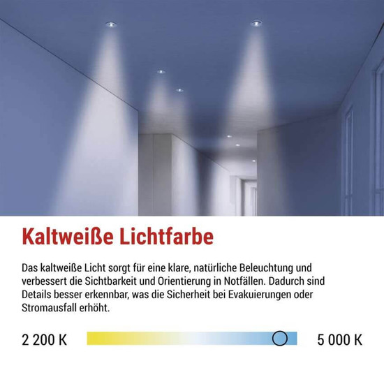 Emos LED Notleuchte Orsu 1W tageslichtweiss 6500K Akku Weiß Ø5cm ZN1330