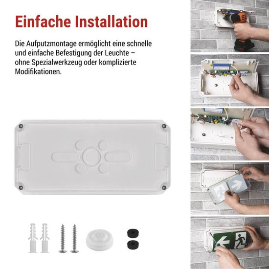 Emos LED Notleuchte Nessi 3W tageslichtweiss 6500K Akku IP66 Weiß 25x12cm ZN2120