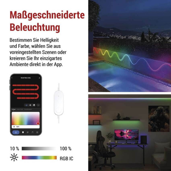 Emos LED Streifen GoSmart RGBIC 23W dimmbar WiFi Weiß 300cm ZPW313I