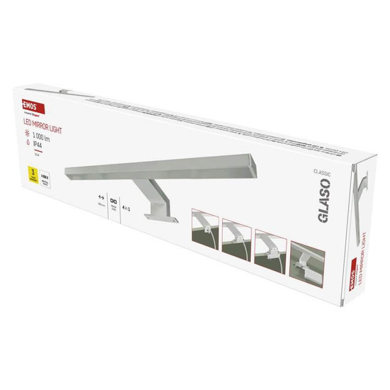 Emos LED Spiegelleuchte Glaso 10W neutralweiss 4000K IP44 Aluminium 50x13cm ZS2161