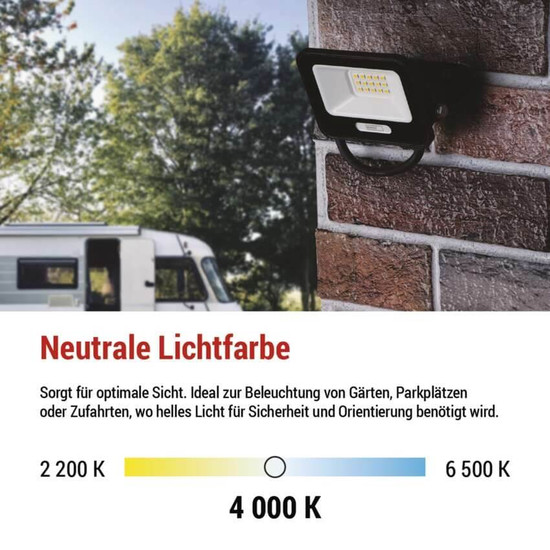Emos LED Fluter Glaro 10W neutralweiss 4000K IP65 Schwarz Aluminium ZS2214B