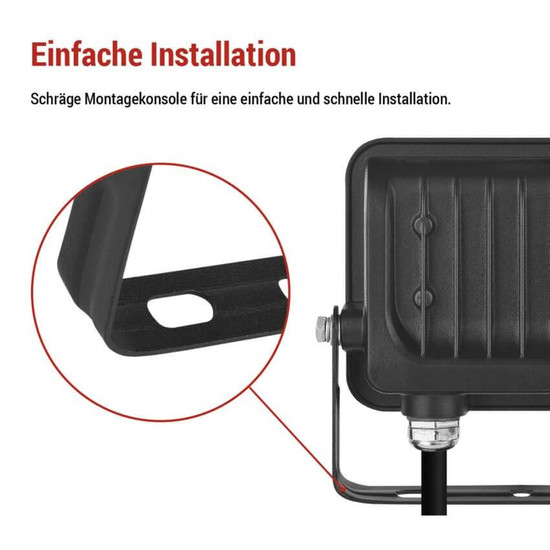 Emos LED Fluter Glaro 20W neutralweiss 4000K IP65 Schwarz Aluminium 12x11cm ZS2224B