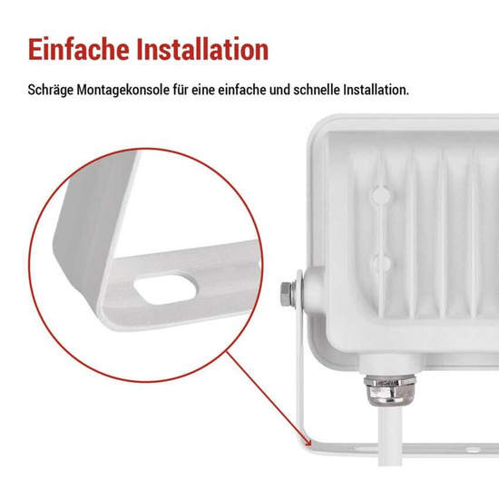 Emos LED Fluter Glaro 20W neutralweiss 4000K IP65 Weiß Aluminium 12x11cm ZS2224W